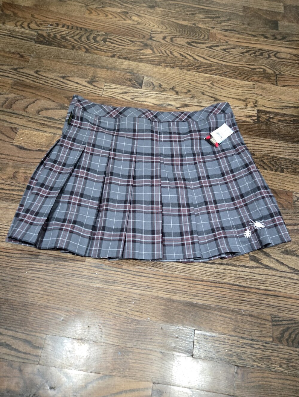 NWT Beetlejuice Astrid Gray Plaid Uniform Pleated Women 1X - See Details